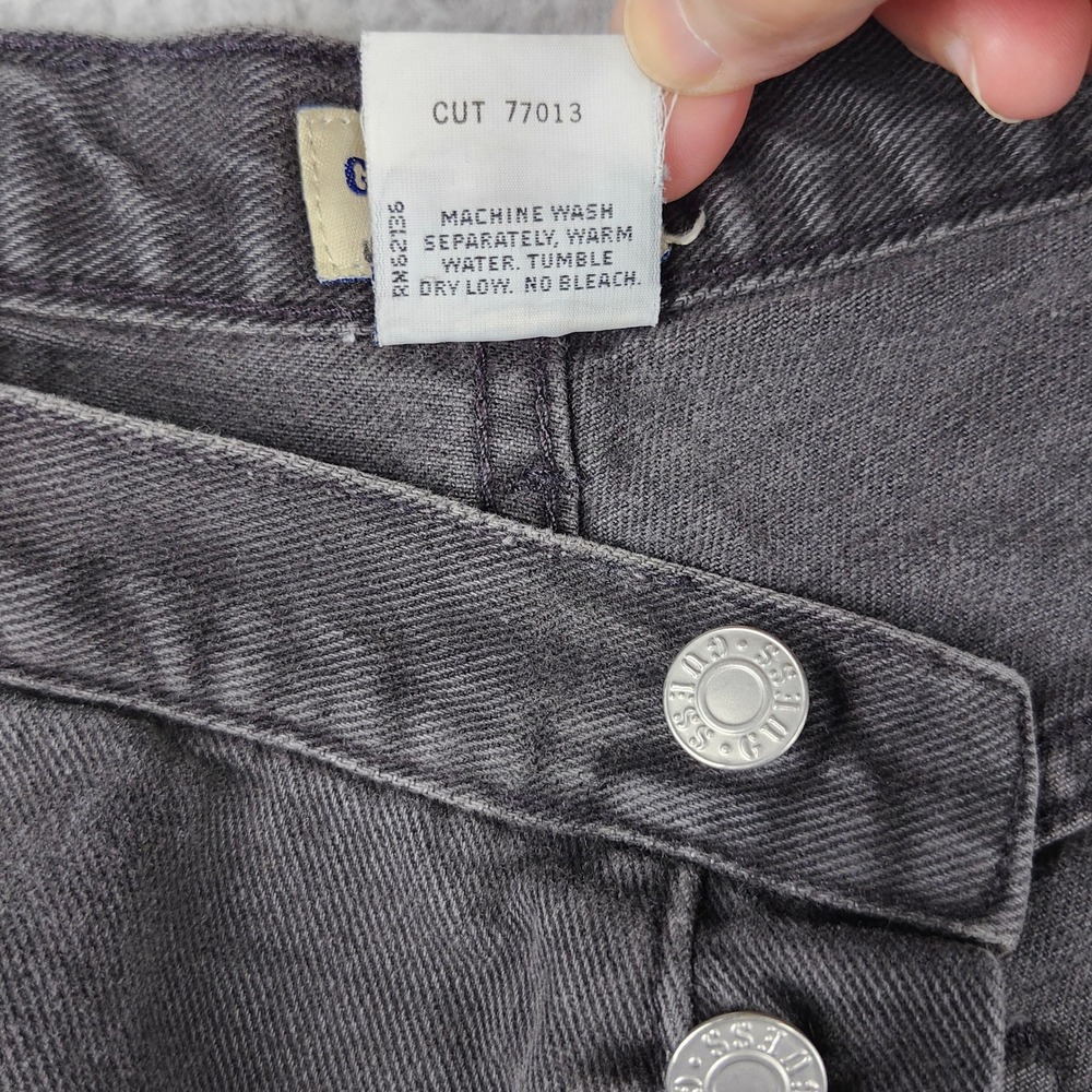 VTG Guess Jeans Mens 36 Faded Black Relaxed Tapered 2 Button Denim USA 90s 39075 - Picture 11 of 11